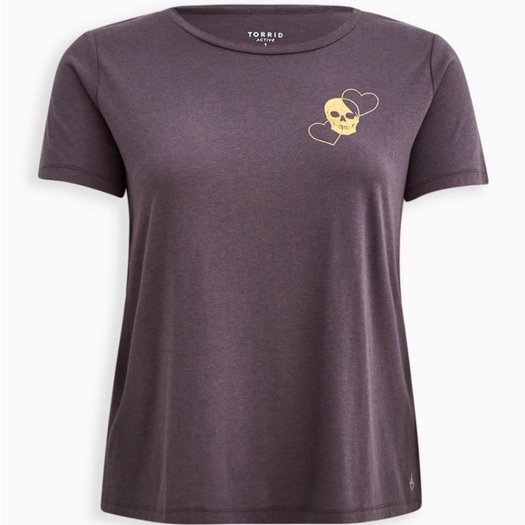 Skull Heart Performance Cotton Short Sleeve Active Tee Size 4 - Picture 1 of 6